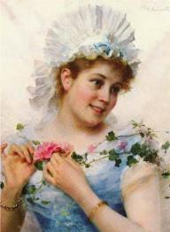 Gemälde Andreotti A Young Girl with Roses
