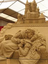 Dornröschen Sandskulptur beim Sandskulpturenfestival 2012 in Binz auf Rügen