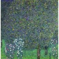 Gemälde Klimt Rosen unter Bäumen